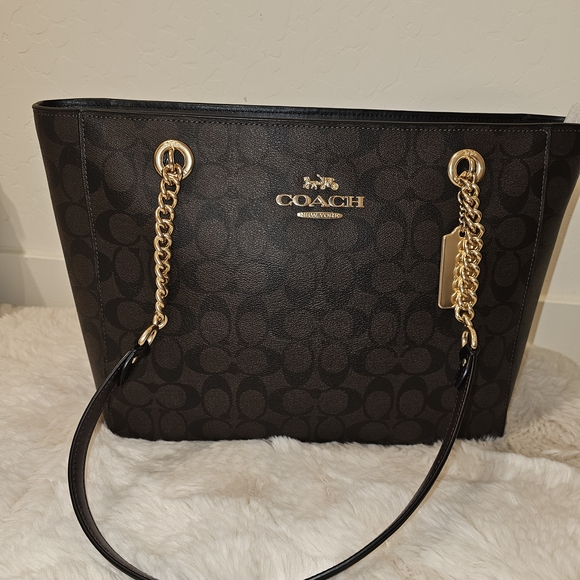 Sold 🎈Coach Signature Brown and Gold Tote - Picture 7 of 12